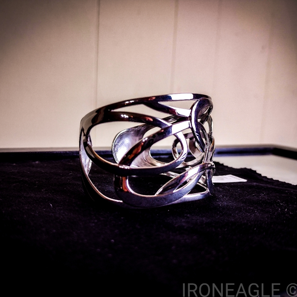 Solid Sterling Silver Openwork Bracelet! - Picture 3 of 6